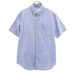 GAP ギャップ 半袖 スタンダードフィット ボタンダウンシャツ S ブルー系 ストレッチ メンズ 古着