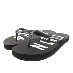 ディースクエアード DSQUARED2 ビーアイコンフリップフロップス BE ICON FLIP FLOPS ビーチサンダル トングサンダル ロゴプリント ラバー タグ付き 38 24.5cm 黒 ブラック /YT ■GY29のサムネイル