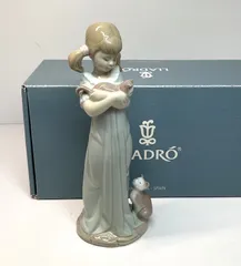 リヤドロ　アンティーク　美品　少女と猫の陶器製置物 2025年最新】Yahoo!オークション -リヤドロ 猫の中古品・新品