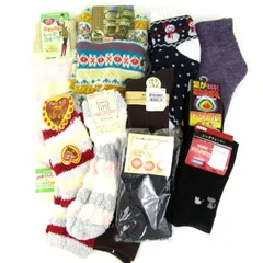 靴下 10点セット 未使用 レッグウォーマー ルームソックスなど まとめて 大量 レディース 【中古】