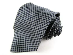 アクアスキュータム ブランドネクタイ 小紋柄 シルク メンズ ネイビー Aquascutum 【中古】