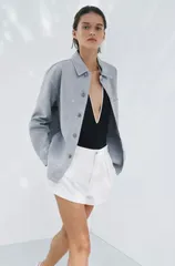 極美品ZARA(ザラ)ライトグレーシャツジャケット