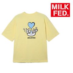 tシャツ Tシャツ ミルクフェド milkfed MILKFED WATER CROWN S/S TEE 103241011002 レディース イエロー 黄色 ティーシャツ ブランド ティシャツ 丸首 クルーネック おしゃれ 可愛い ロゴ