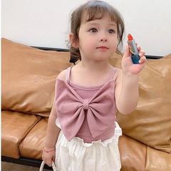 【新品】キャミソール　リボン　ピンク　しろ　子供　95・100・105・115