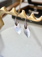 愛の石ローズクォーツとプラチナのピアス　新品