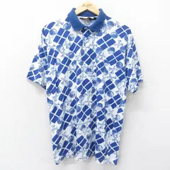 XL/古着 アロー 半袖 ポロ シャツ メンズ 90s ゴルフ 総柄 青他 ブルー 24jul17 中古 トップスのサムネイル