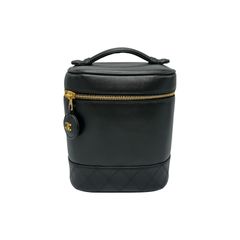 シャネル CHANEL ハンドバッグ バニティバッグ 化粧ポーチ ラムスキン ブラック レディース