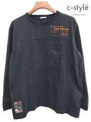 B912 [人気] DENHAM デンハム ロングスリーブTシャツ M ブラック 27200-1-51111 長袖 | G★