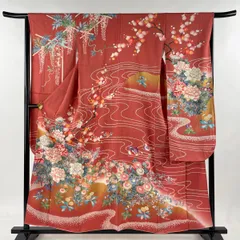 吾妻徳穂 落款あり オレンジ桜橘 振袖 身丈158 - メルカリ