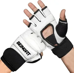 Being fit オープンフィンガー グローブ ボクシンググローブ White(ホワイト,  Large)
