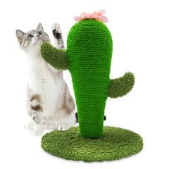 AUSCAT 猫爪とぎポール 猫つめとぎ スクラッチポール サボテン型 インテリア 可愛い 安定 頑丈 長持ち 縦置き型 運動不足やストレス解消 天然サイザル麻 組み立て簡単 0