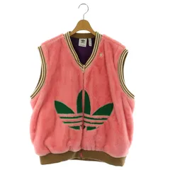 アディダスオリジナルス adidas originals 22AW ヘリテージロゴジップアップベスト Vネック 3XL ピンク /MY ■OSのサムネイル
