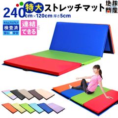 KaRaDaStyle プレイマット 体操 マット 折りたたみ ストレッチマット ベビーマット エクササイズ トレーニング 鉄棒 跳び箱 リングフィット 運動 子供 ヨガマット スポーツマット 防音 家庭用 大型 240×120×5cm (連結可能タイプ)