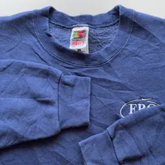 FRUIT OF THE LOOM 企業ロゴ　刺繍　ネイビー　古着スウェット