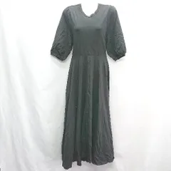 ◇ KBF アーバンリサーチ クルーネック カジュアル 無地 半袖 ロング丈 ワンピース サイズMS ブラック レディース E  【1407020065566】