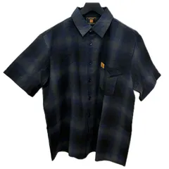 FB COUNTY チェックシャツ 半袖シャツ ネイビー RN98581 メンズ 中古 極美品