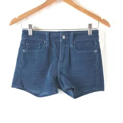 ギャップ Gap 1969 パンツ ショートパンツ デニム コーデュロイ ロゴボタン 綿 青 22サイズ 2025052700126