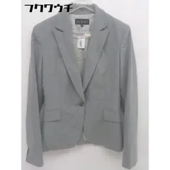 ◇ INDIVI インディヴィ 1B シングル ストライプ 長袖 テーラード ジャケット サイズ40 グレー系 レディース  【1109140005131】