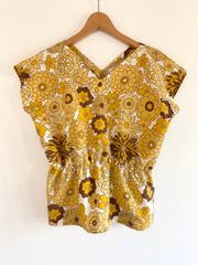 Vintage flower pullover　　　mustard