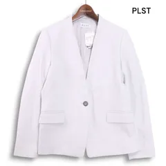 【新品 未使用】 PLST プラステ 通年 総裏★ ポリ レーヨン ストレッチ カラーレス ジャケット Sz.L レディース