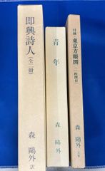 ジャンク 森鴎外 即興詩人（全二冊）付録・東京方眼図（一枚図付）青年　三冊