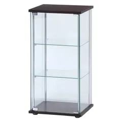 【特価商品】不二貿易 コレクションケース フィギュアケース 3段 幅42.5×奥行36.5×高さ86cm ブラウン 強化ガラス 全面ガラス 組立商品 96049
