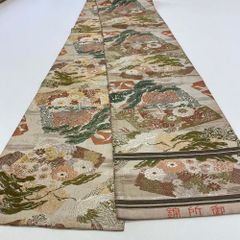 丸帯 アンティーク ヴィンテージ 全通 金帯 372cm 花嫁衣装 貸衣装 中古 リサイクル 結婚式 婚礼 着付け 舞台 きもの 着物 4105