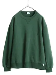 【お得なクーポン配布中!】 90s ラッセル 無地 スウェット メンズ レディース L 90年代 オールド RUSSELL 前V トレーナー 裏起毛 クルーネック スエット ワンポイント