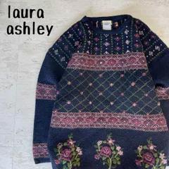 イチロウ様ローラアシュレイ　花柄ニットカーディガン　ケーブル　刺繍　ヴィンテージ Laura Ashley（ローラ アシュレイ）の通販 | カーディガン/ボレロ通販