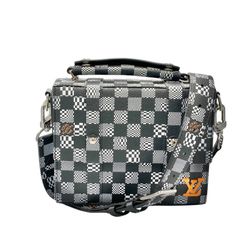 【真贋判定済】LOUIS VUITTON ルイヴィトン ダミエディストーテッド ソフトトランクメッセンジャー N50032 ブラック×ホワイト レディースバッグ B0503PG8SJ