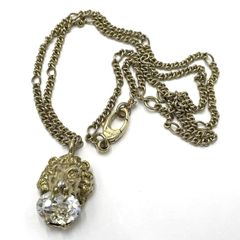 【K688】GUCCI （グッチ）/クリスタル/ライオンヘッド/ネックレス