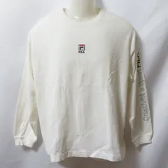 古着 メンズM FILA/フィラ Tシャツ 長袖 ロンT スポーツMIX カジュアル ホワイト/ネイビー/レッド FM9807 fg4446