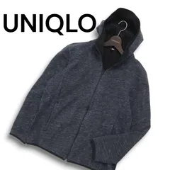 UNIQLO ユニクロ 秋冬 裏起毛★ ブロックテック フリース パーカー ジップアップ ジャケット Sz.XL メンズ 黒 大きいサイズ