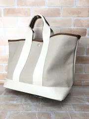 【中古】 Breath TOPKAPI ブレス トプカピ スコッチグレイン ネオレザー A4トートバッグ ベージュ  111427818