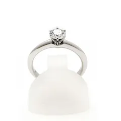 【 美品 】新品仕上げ済 ティファニー TIFFANY&Co. 指輪 Pt950 ソリティア 1Pダイヤモンド リング 9号 鑑定書付 プラチナ ジュエリー シルバー