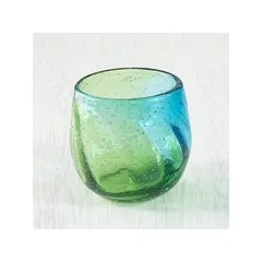 くば笠屋 琉球ガラス 琉球グラス ロックグラス 沖縄土産 美ら海タルグラス グリーン×ブルー 冷茶グラス コップ カップ 1