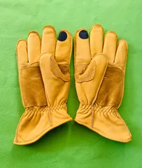 裏地付バイク用定番手袋 レザーグローブ 牛革グローブ  本革グローブ　スマホ対応