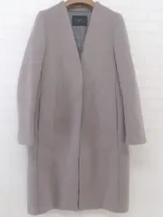 ◇ green label relaxing グリーンレーベル UNITED ARROWS 長袖 ロング ノーカラー コート サイズ38 グレー系 レディース P  【中古】 【1210210033296】