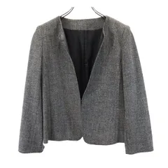 ケーティーキヨコタカセ 日本製 ウール ノーカラー ジャケット 9 グレー K.T KIYOKO TAKASE レディース 古着 【231212】