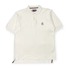 90s CHAPS RALPH LAUREN チャップス ラルフローレン 半袖 ポロシャツ L/ホワイト メンズ ビンテージ