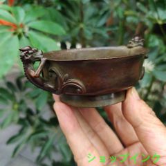 銅 細工 レリーフ竜紋茶壺 茶道具 香道具 工芸品 置物 銅 細工 香道具 蓋置 竜紋炉 香炉 装飾品 工芸品 美術品 置物