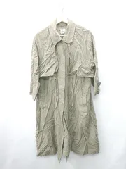 ◇ ⊇ crisp クリスプ 長袖 ステンカラーコート サイズF カ－キ レディース E  【1409240038153】