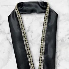 重ね襟 伊達襟 飾り衿 2連ラインストーンパール 重ね襟