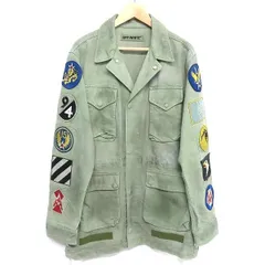 #anc オフホワイト Off-White ジャケット M カーキ ミリタリー 汚し加工 ワッペン メンズ [918505]のサムネイル