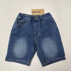 キッズ ハーフパンツ ストレッチデニムパンツ ワイド 100cm〜130cm エフオーキッズ 新品