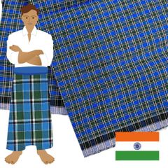 【商用可】インドのボトムズ ルンギ布「STITCHED（縫い合わせ済み）」78