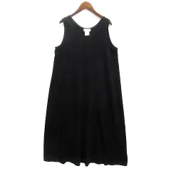 アニエスベー agnes b. ノースリーブ ワンピース ロング マキシ フレア ブラック 黒 2 日本製