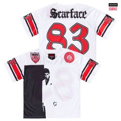 REASON CLOTHING × SCARFACE OVERSIZED FOOTBALL JERSEY【WHITE】(ジャージ フットボールジャージ スカーフェイス コラボ オーバーサイズ ビッグサイズ)