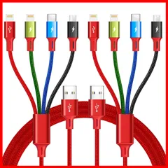 【在庫処分】４.0A Lightning充電ケーブル 4in1充電コード マルチUSB マルチ充電ケーブル 急速充電[MFi認証] Lighting/Type-C//Micro-USBポート付き、iPhone 16 4in1 15 14 13 MINLU Pr