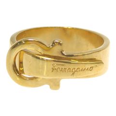 Salvatore Ferragamo サルヴァトーレフェラガモ スカーフリング・ベルトモチーフ スカーフリングネックウェア/ゴールド【♀】【B】【レディース】★■583623【中古】